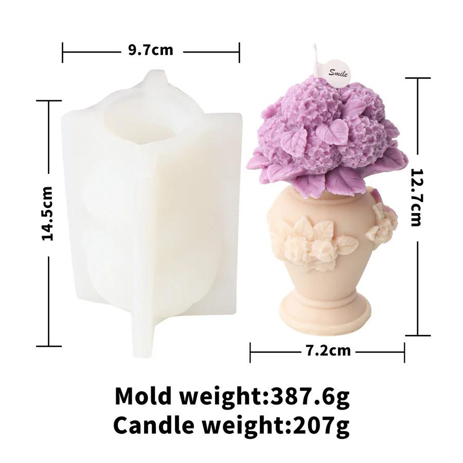 3D Lily Vase Candle Silicone Mold Rose Bouquet Cake Chocolate Silicone Mold Tulip Vase Candle Mold Christmas and New Year Gift