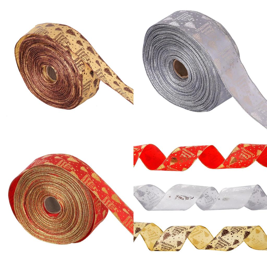 Elegante 5m Weihnachtsschleifen in Gold, Silber und Rot für bezaubernde festliche Dekorationen