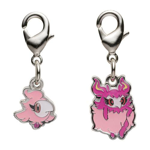 

[Pokemon] Pokemon Center National Pokedex Metal Charm Spritzee & Aromatisse (#682 #683)