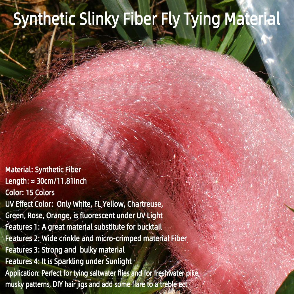Bimoo Kinky Soft Synthetik Fliegenbinden Streamer Faser Köder Fisch Bleikopf Jig Bindematerial Rosa Chartreuse Rot Orange Gelb