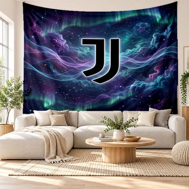 Juventus FC Wall Tapestry, Soft Fabric Wall Hanging, Decorative Backdrop For Bedroom Home Wall Art