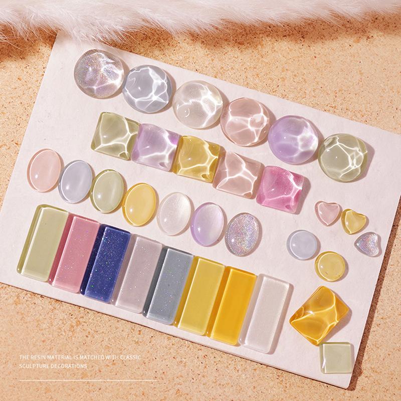 40Pcs Transparent Glass Nail Art Display Showing Polish Color Board Tips Tools