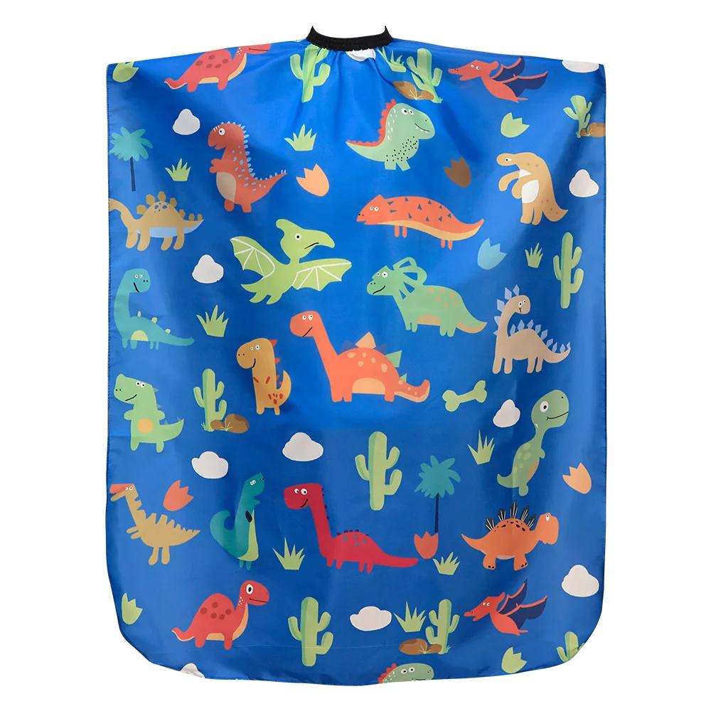 New Creative Cartoon Printing Kids Hair Cutting Apron Waterproof Barbershop Hairdressing Cloth Shawl Wrap Styling Tool Accessory