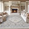 Vintage Classic Geometric Floral Carpet Non-slip Soft Mat Modern Minimalist Area Rug for Living Room Bedroom Home Decoration