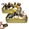Weihnachtskrippen-Dekorationen Mini-Krippenset in Blechdose, 3D-gedrucktes Taschen- Krippenset, Kleine tragbare Krippenszene mit Heiliger Familie und Jesusfiguren, Ostern