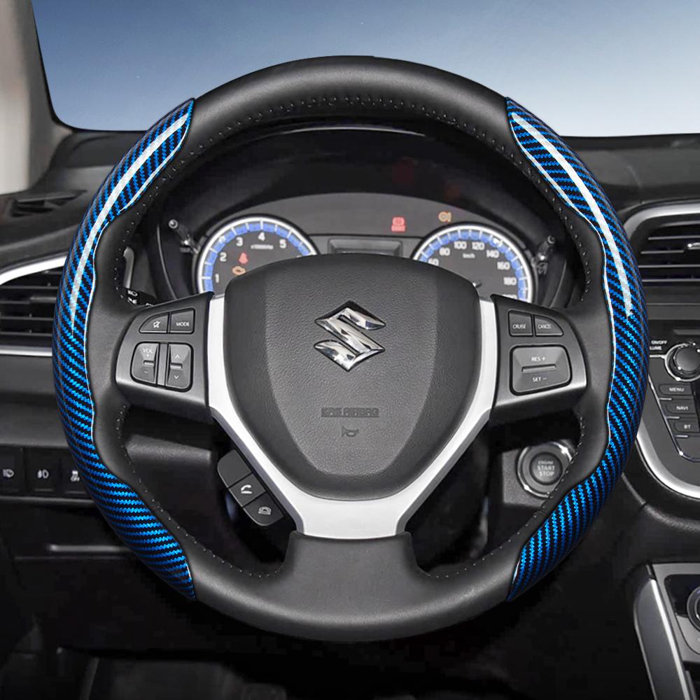 Zkfan8 Geeignet für Suzuki Lenkradabdeckung mit Karbonfaser-Textur und segmentiertem Schnellverschluss-Design für Wagon R Swift Ertiga Brezza Baleno Fronx