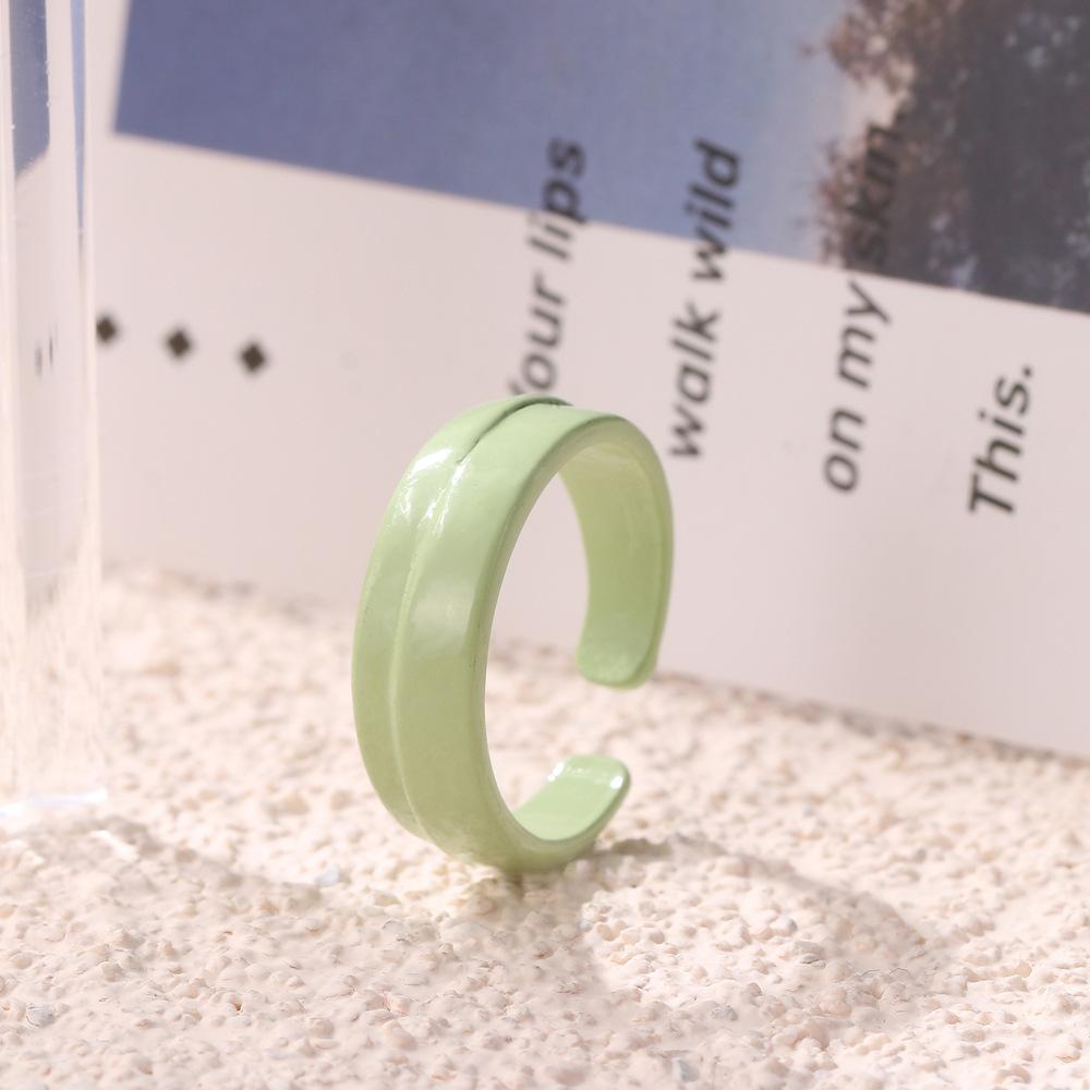 Dongdaemun design ring ring simple metal spray paint cold wind personalized opening ring