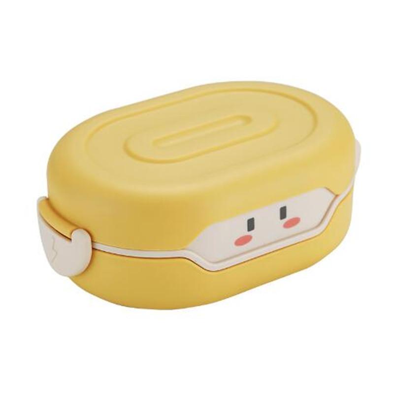 Cartoon Plastic Bento Box for Kids - Microwave Safe BPA-Free Lunch Container for School Food Storage