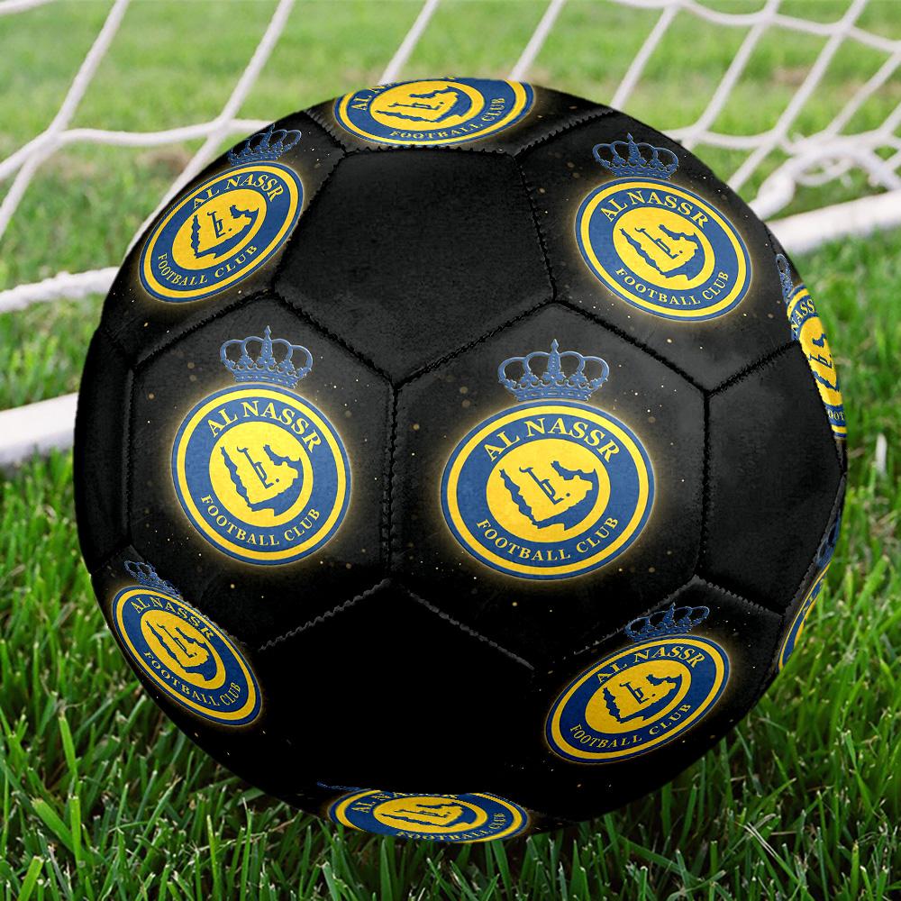 Pallone da Calcio Indoor Al Nassr FC Colorato Per Tutte le Età Taglia 5 Cucito a Macchina PVC Pronto per la Competizione Resistente Alta Rimbalzabilità