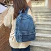 Street Style Vintage Handbag Y2K Solid Crossbody Bag Portable Denim Backpack  Women&Men