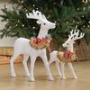 Realistic White Reindeer Ornament Durable White Reindeer Figurine Ornament For Christmas Window And Table Display