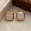 French Square Fritillary Piece Earrings Ice Cracked Warm Earrings Retro Elegant Earrings