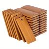100Pcs 45X20mm Rectangle Tags Bamboo Tags for Keychain Rings, Bamboo Unfinished Wood Key Ring Tag