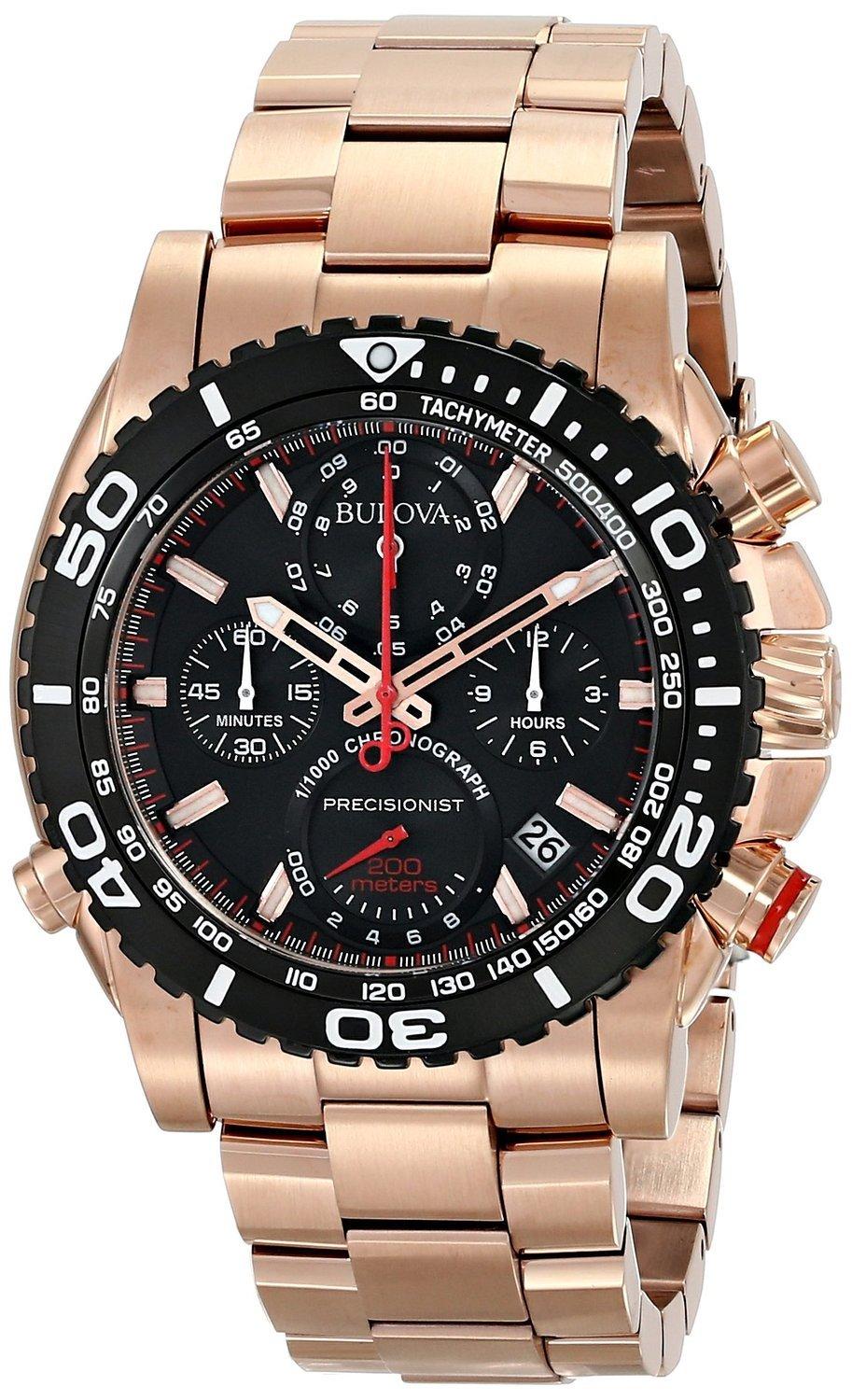 

Bulova 98B213 Analog Display Japanese Quartz Rose Gold Watch Men s
