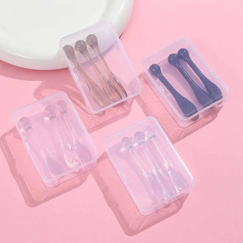 1/3Pcs Acrylic Cosmetic Spatulas Scoop With Box Face Cream Mask Mud Mixing Spoon Beauty Tools Absorb Roller Facial Applicator