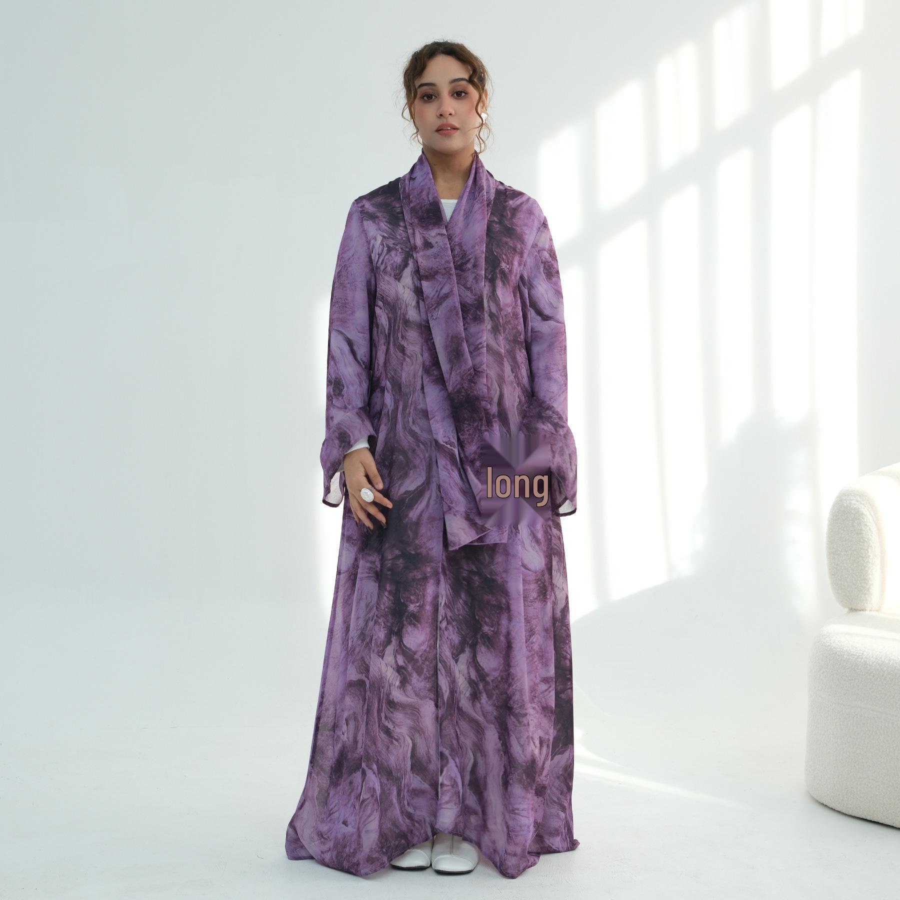 Aiyirui Stylish Printed Cardigan & Scarf Set 1030 M