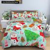 Merry Christmas King Queen Duvet Cover XMAS Bedding Set for Kid Santa Claus Quilt Cover Cartoon 2/3pcs Polyester Comforter Cover