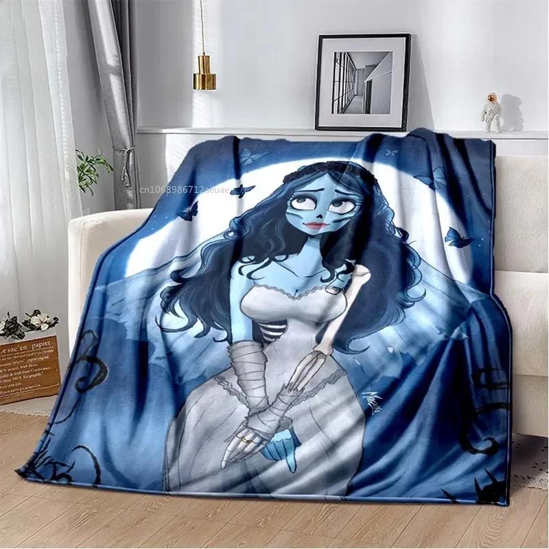 Sorrow Love Story Die Braut des Geistes Decke Hochzeit in der Nacht Decken für Bett Sofa Goth Braut Halloween Decke