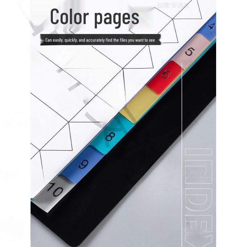 Colored A4 Loose-leaf Index Dividers with 11 Holes - Numbered and Lettered Tabs