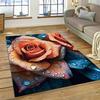 Rose Flowers Nordic Love Romantic Rug for Living Room Bedroom Home Decor Non Slip Decoration Sofa Doormat Welcome Floor Rug Mat