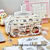 Cute Japanese-Style Bear Pencil Case - Large Capacity, Cartoon Anime Design
