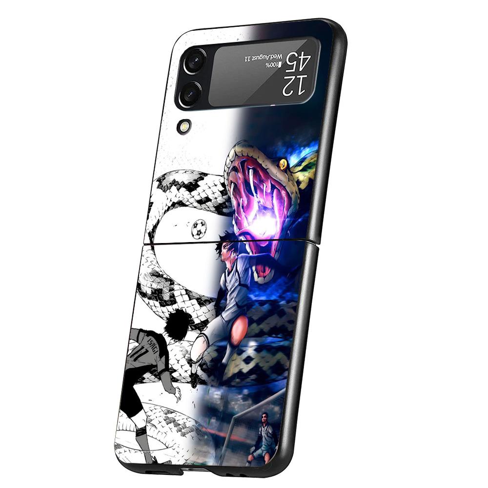 Blue Lock Football Anime Cover Phone Case For Samsung Galaxy Z Flip 7 6 5 4 3 5G Flip7 Flip6 Flip5 Flip4 Flip3 Black Fundas Shel