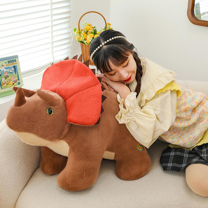 Adorable Triceratops Plush Toy Soft Dinosaur Stuffed Animal For Kids And Girls