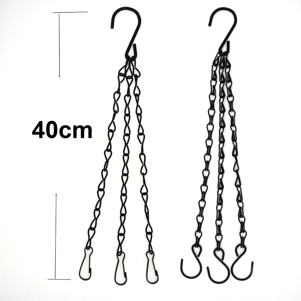 40cm Hanging Basket Chain With 3 Hooks Bonsai Hydroponic Plants Plant Grow Basin Home Garden Decor Flower Plant Pot Hanger Chain