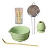 5Pcs Japanese Matcha Tea Set Spout Matcha Bowl Bamboo Whisk And Holder Strainer Scoop Artisanal Matcha Brewing Kit