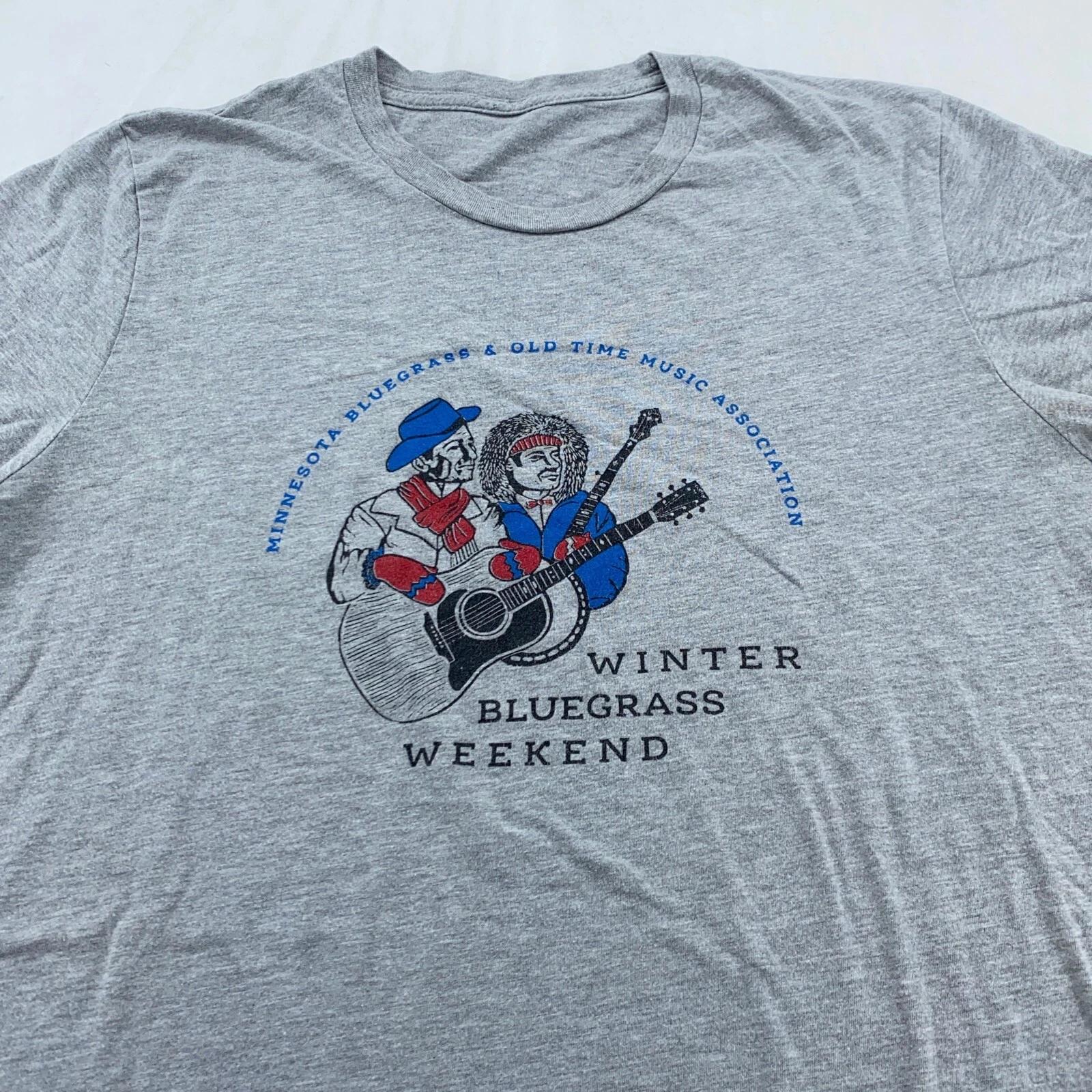 vtg 90s WINTER BLUEGRASS WEEKEND MINNESOTA MUSIC ASSOCIATION T-Shirt M/L band M