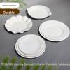 White Melamine Commercial Round Serving Plates