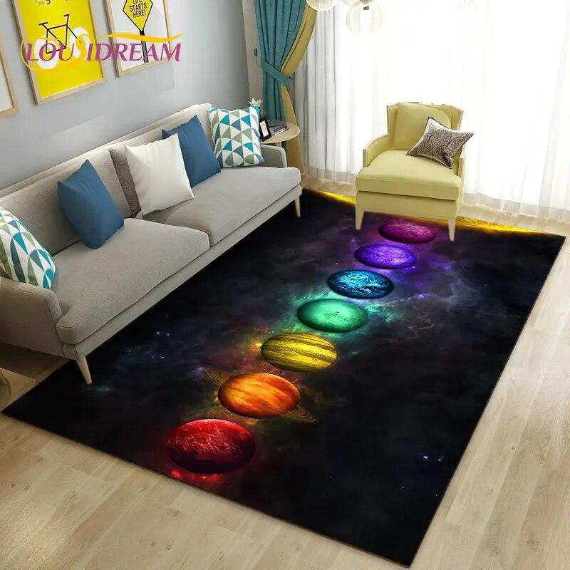 Rainbow 7 Chakra Mandala Bohemia Area Rug,Carpet Rug for Living Room Bedroom Sofa Doormat Decoration,Yoga Non-slip Floor Mat