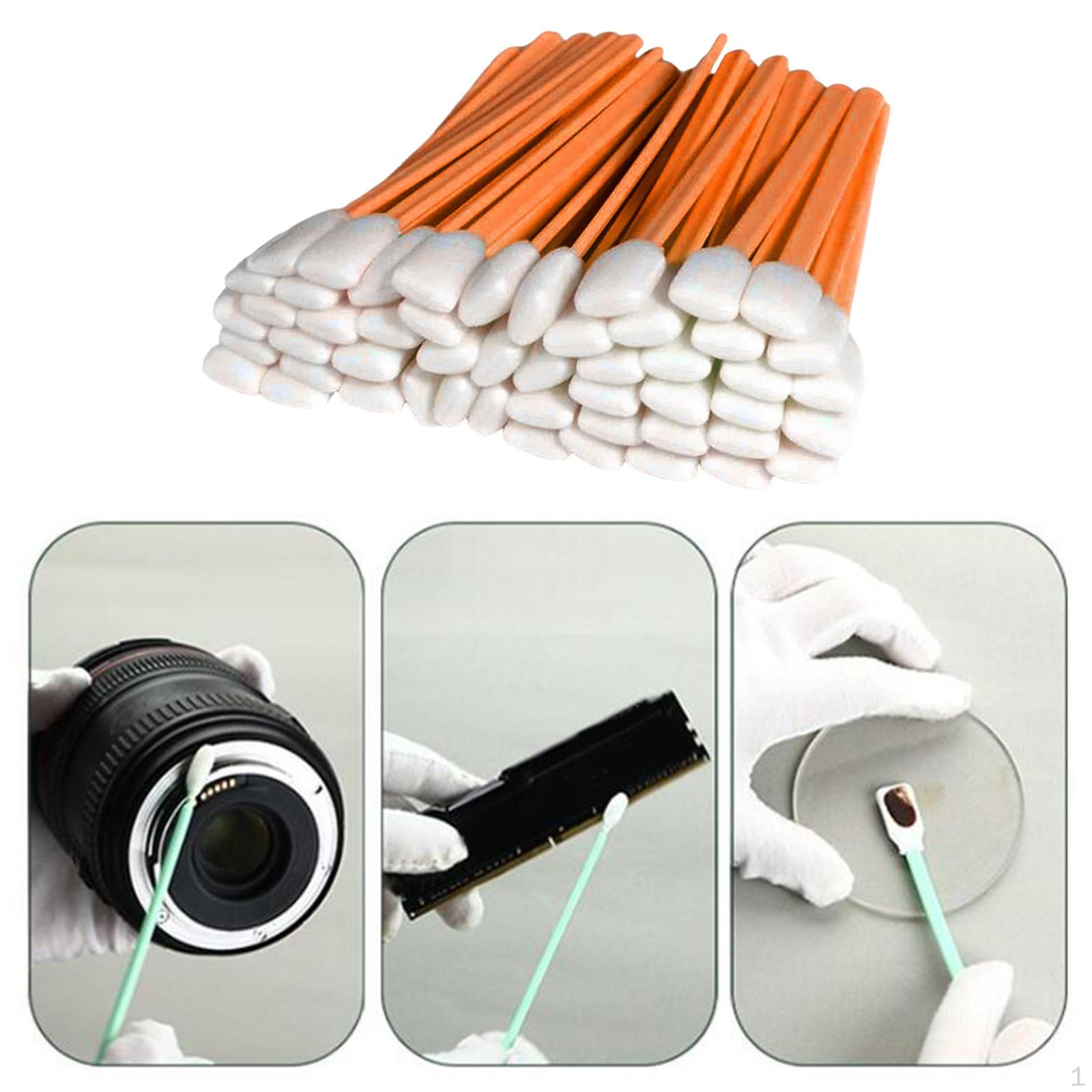 

50 шт. Губчатые чистящие палочки Чистый инструмент Очиститель линз Палочки-тампоны для камеры оранжевый