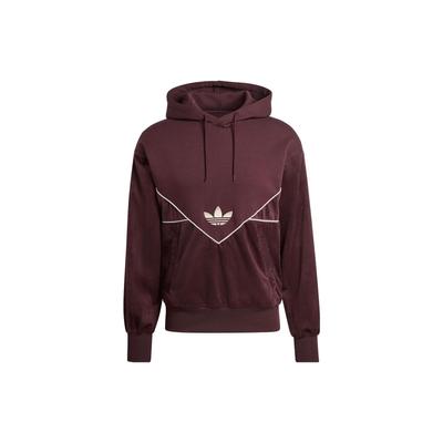 adidas Originals Adicolor Sezónna manšestrová mikina s kapucňou a vyšívaným logom Patchwork pánska mikina Tmavosivá Hnedá II5788