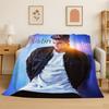 3D Justin Singer Star Flannel Blanket Soft Warm Throw Blanket for Bedroom Living Room Bed Travel Camping Picnic Gift