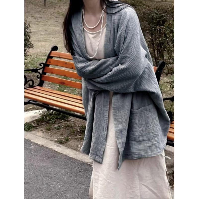 Women s Zen-Inspired Chinese Hanfu Jacket - Cotton Linen Blend XL