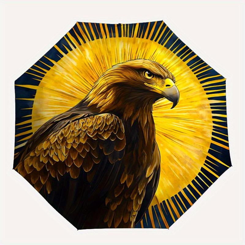 

1pc Eagle Emblem Automatic Opening/closing Umbrella with Auto Open/Close, Perfect Gift for Friends, Durable Plastic Handle yy250801199