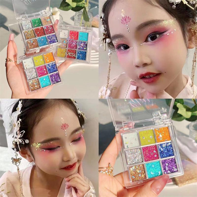 MGL Nine-Color Glitter Eyeshadow Gel - Children's Day Stage Makeup