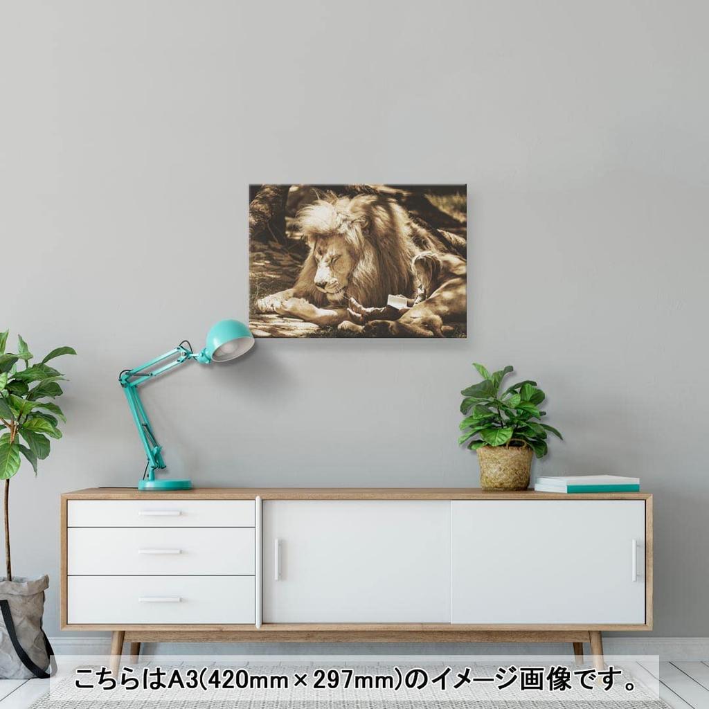Art 420mm x Wall Wooden Stylish Interior Animal Panel, Painting, Decoration, igsticker, 297mm, A3, Photo, Hanging, Frame, Decor, 023540, Lion, Person,