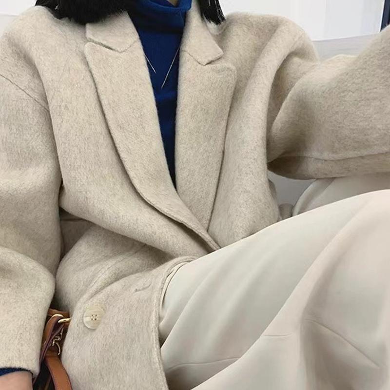 Loose Long Sleeve Turn Down Collar Coats Women Coat Winter Autumn