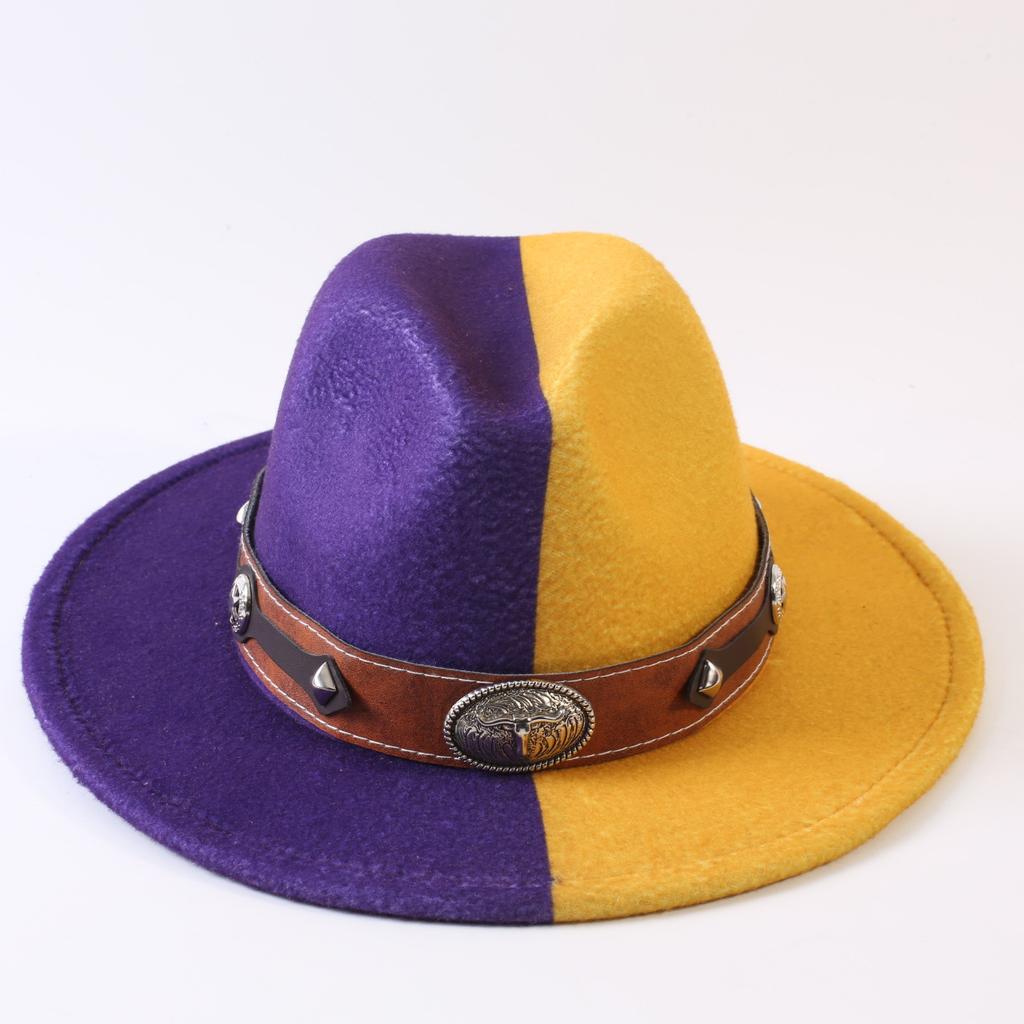 Popular European and American Classic Double-color Wide-brimmed Top Hat Men's and Women's Fashion OL Style Cowboy Hat Jazz Hat