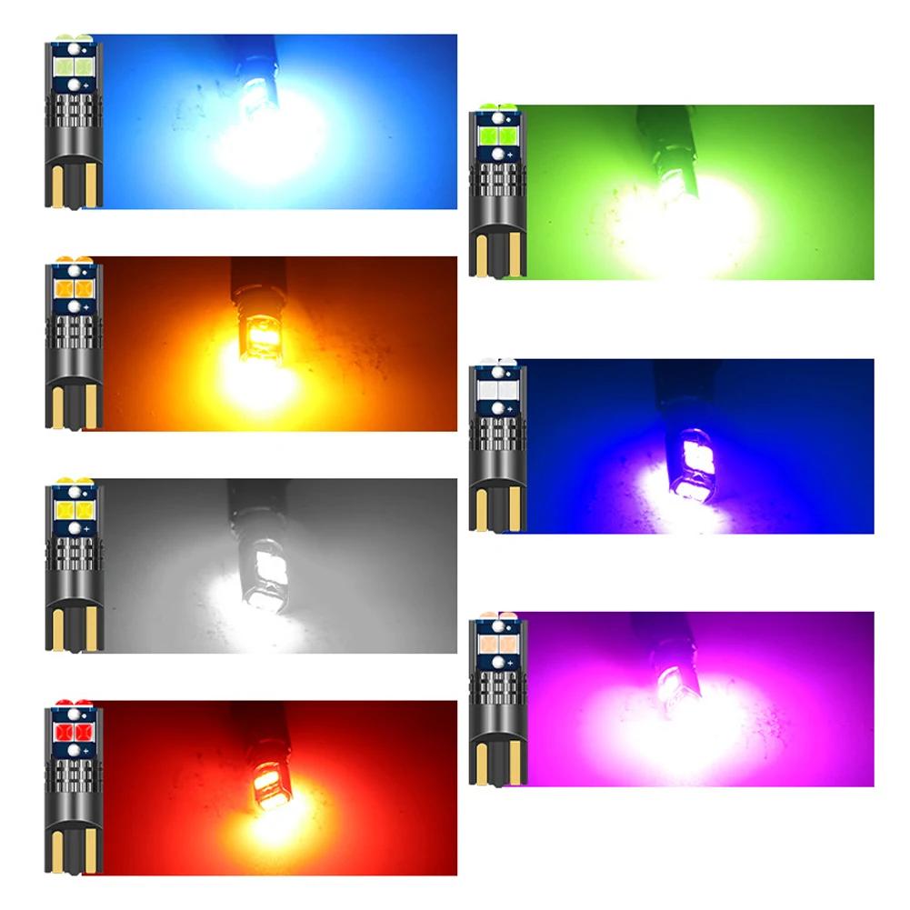 T10 Car Side Light Multiple Colors LED Strip Marker Bulb Canbus No Error DC 12V Auto Driving License Plate Bulbs Super Bright