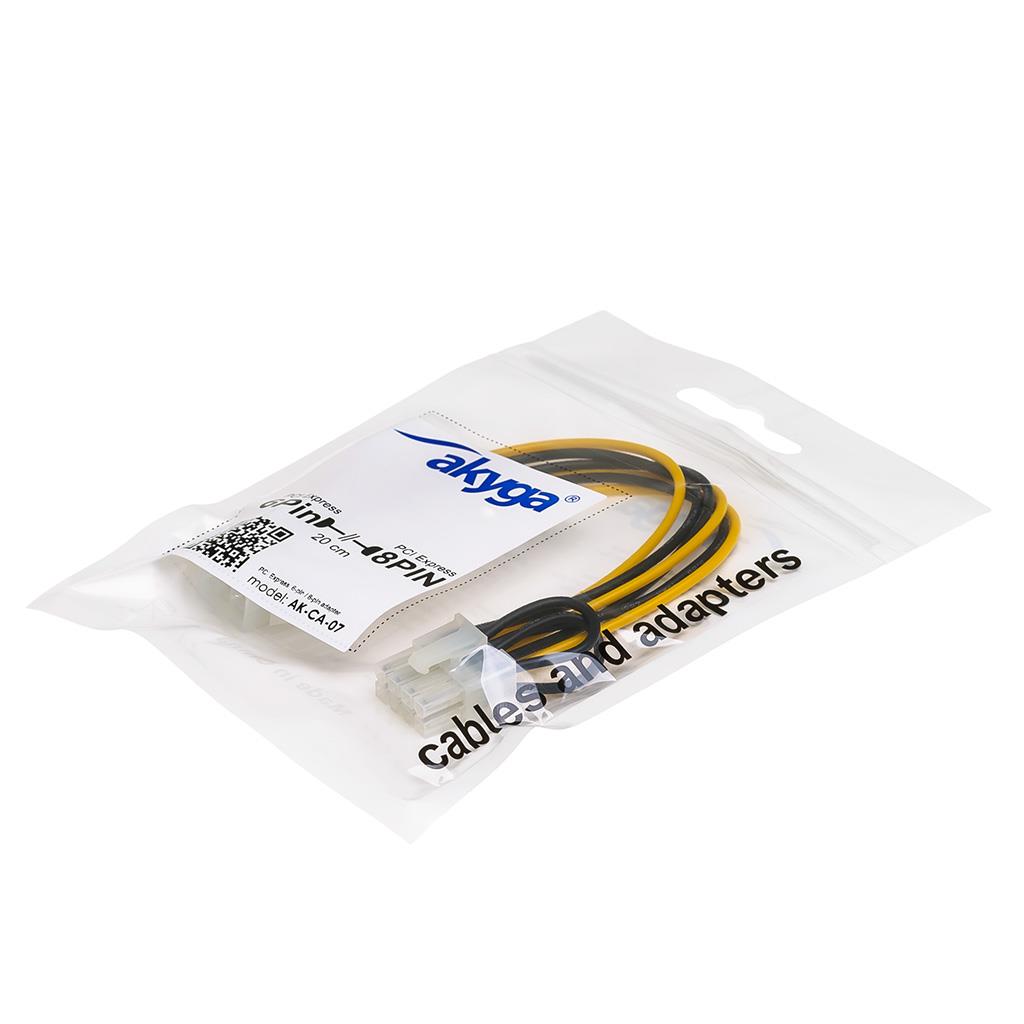 Kabel Adapter Akyga AK-CA-07 PCI Express 6-pin (F) / 8-pin (M) 0,2m