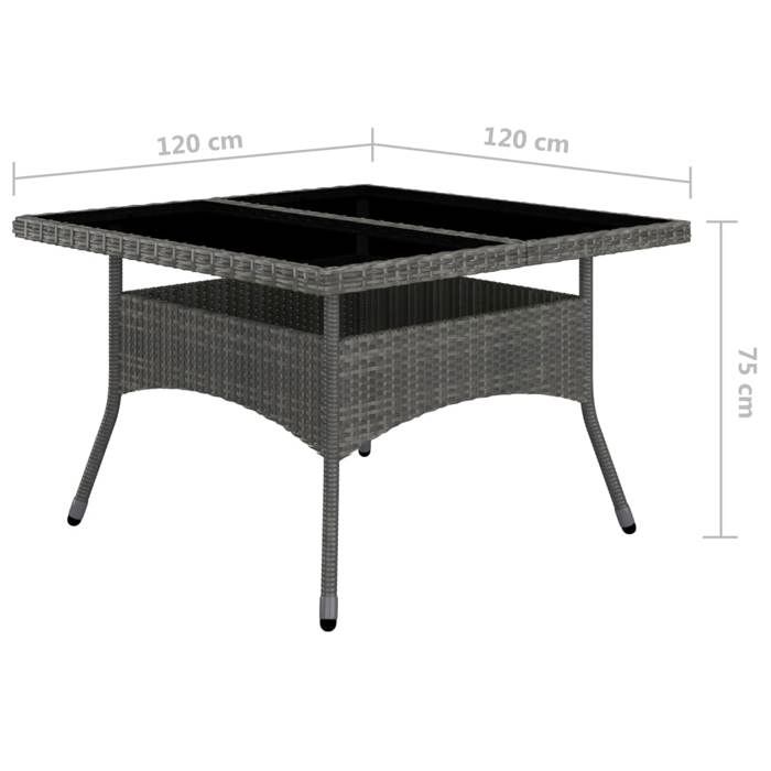 Ensemble à Dîner - VIDAXL - 9 pcs - Résine Tressée - Acier Renforcé - Bois d'Acacia