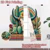 2D FLAT PRINTING 2pcs Curtains (Without Rod) Southwest Bull Skull Popular Pattern Curtains Machine Washable Fabric Curtains