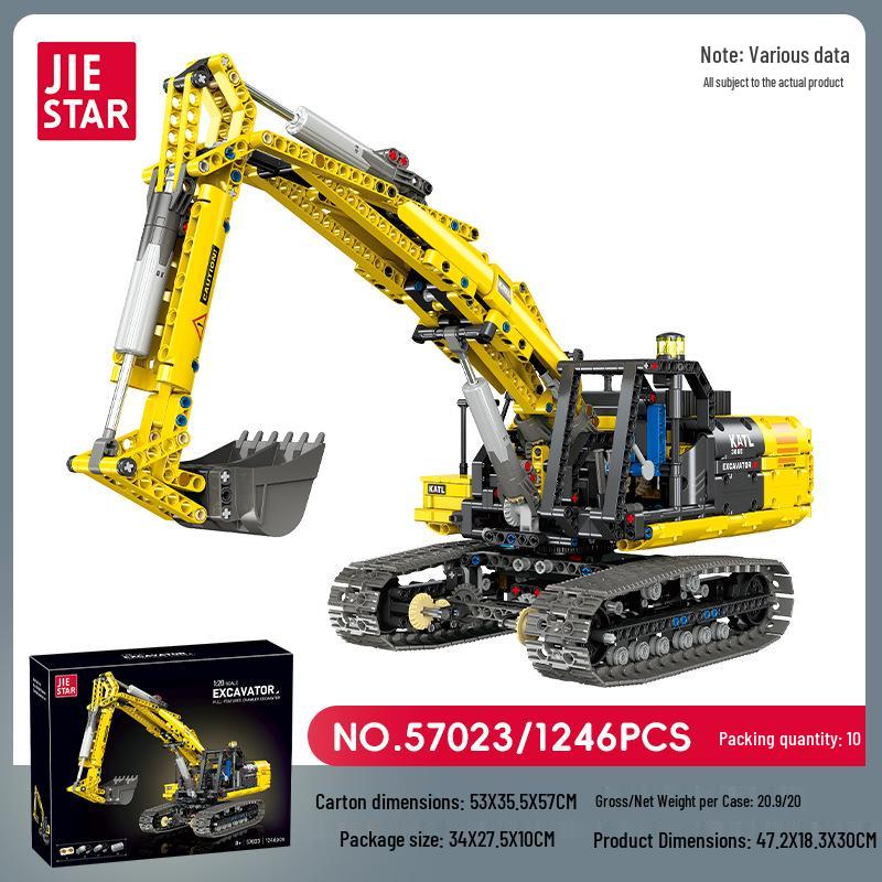 Jie Xing Remote Control Excavator 1:20 Building Blocks Educational Toy
