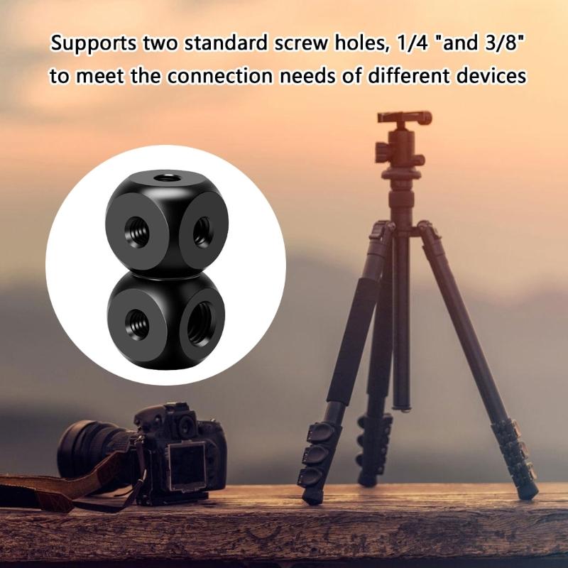 Aluminum Mounting Block 1/4 3/8 Screw Hole Adapter Block Mount Block Bracket for Microphone Tripod Accessories