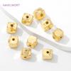 18K Gold Plated Square with Zircon Spacer Beads For Bracelet Making,Beads Separators,DIY Jewelry Making,Accessories For Jewelry