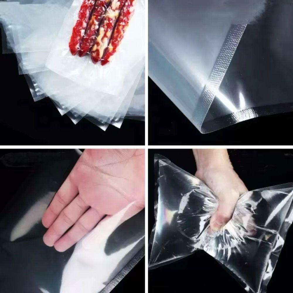 20Pcs High Quality Clear Embossed Vacuum Bags Heat Sealing Frozen Heatable Food Saver Bags Vacuum Sealer Bag for Vac Storage