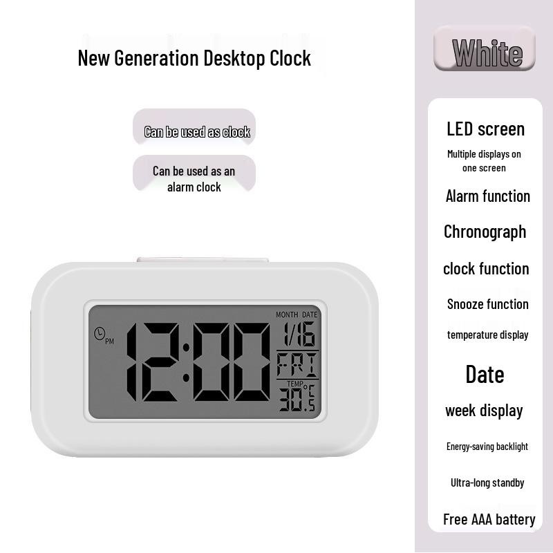 Compact Student Alarm Clock with Loud Alarm for Dorm or Desk
